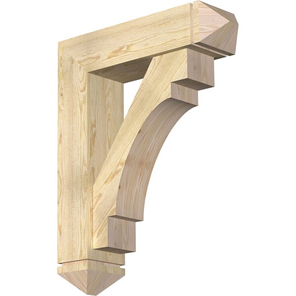 Ekena Millwork Merced Arts and Crafts Rough Sawn Bracket w/ Offset Brace, Douglas Fir, 8"W x 30"D x 38"H BKT0806X30X38MRC03RDF - main